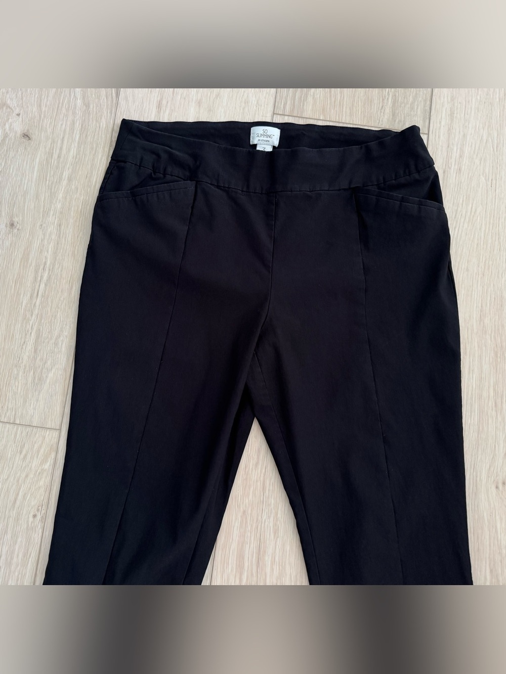 Chico’s So Slimming black womens dress pants size 3 / 16 US flat front stretch - Picture 3 of 14